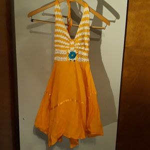 Orange & Blue Flower Dress